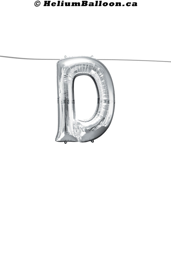 Make Your Own Balloon Banner / Name / Phrase... - Silver Letters 16" - Air Filled Only