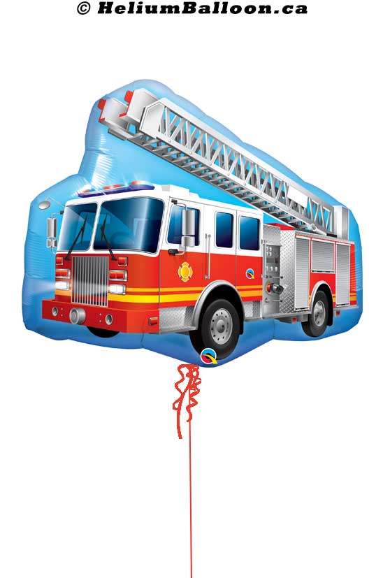 Super Shape Big Fire Truck Balloon 36 inches