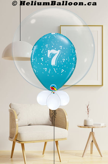 Créez votre propre ballon à double bulle de 0 à 10 ans ou Bonne Fête multicolore avec le style souhaité