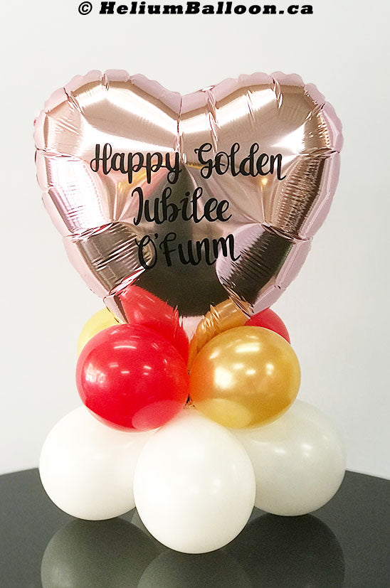 Centre de table avec ballon personnalisée - Ballon métallique coeur 17 –  Helium Balloon Inc.
