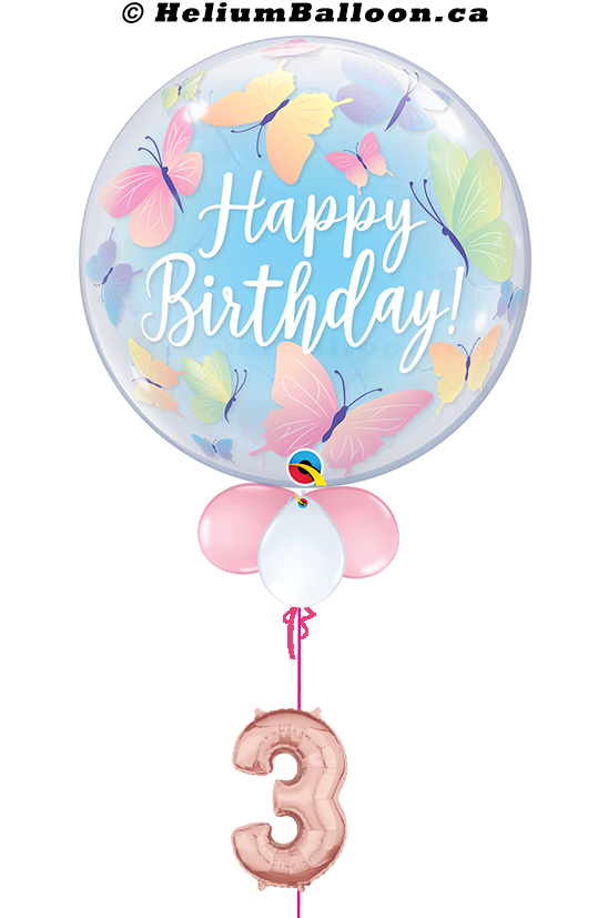 Bubble Happy Birthday Papillons doux 22 pouces (1 à 9 ans en option)
