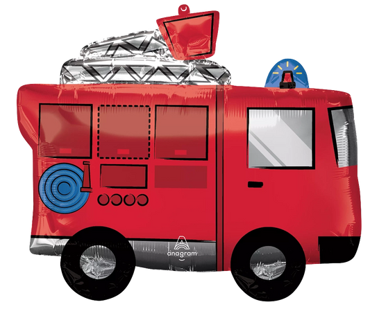 Super Shape Big Fire Truck Balloon 26 inches