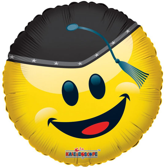 Smiley Grad With Cap Helium Foil Balloon Emoji Balloon 18 inches