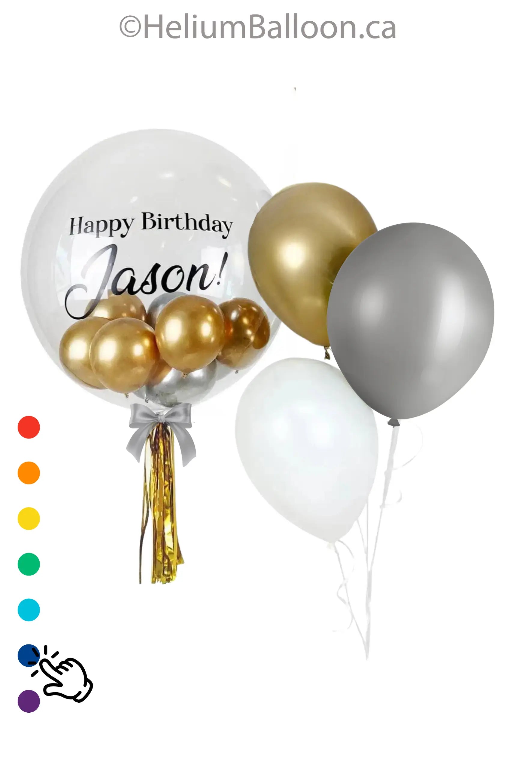 Test Ballons Duo - Custom Text - Bubble Bouquet - Mini Balloons inside (CHOOSE YOUR ...