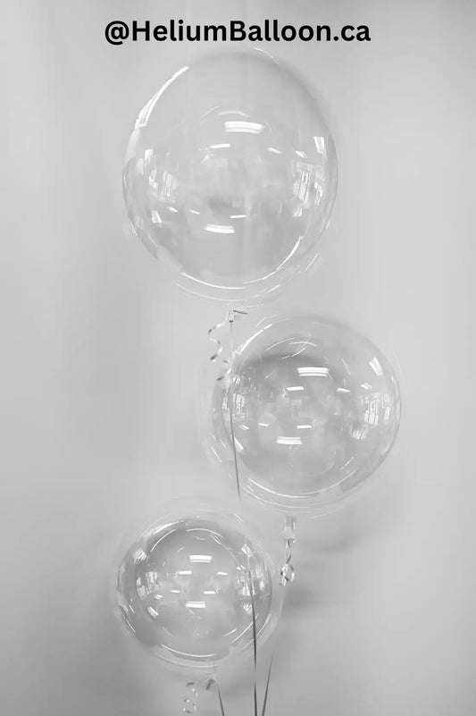 Set of 3  Round Clear Bubble Balloons