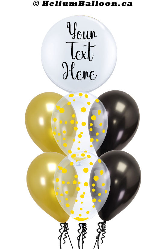 Balloon Bouquet With Text or Logo - Colors of Your Brand - With Confettis