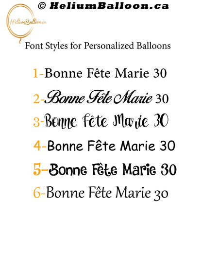 Personalized Balloon Bouquet - Round Metallic Balloon 18'' ( Colors Available )
