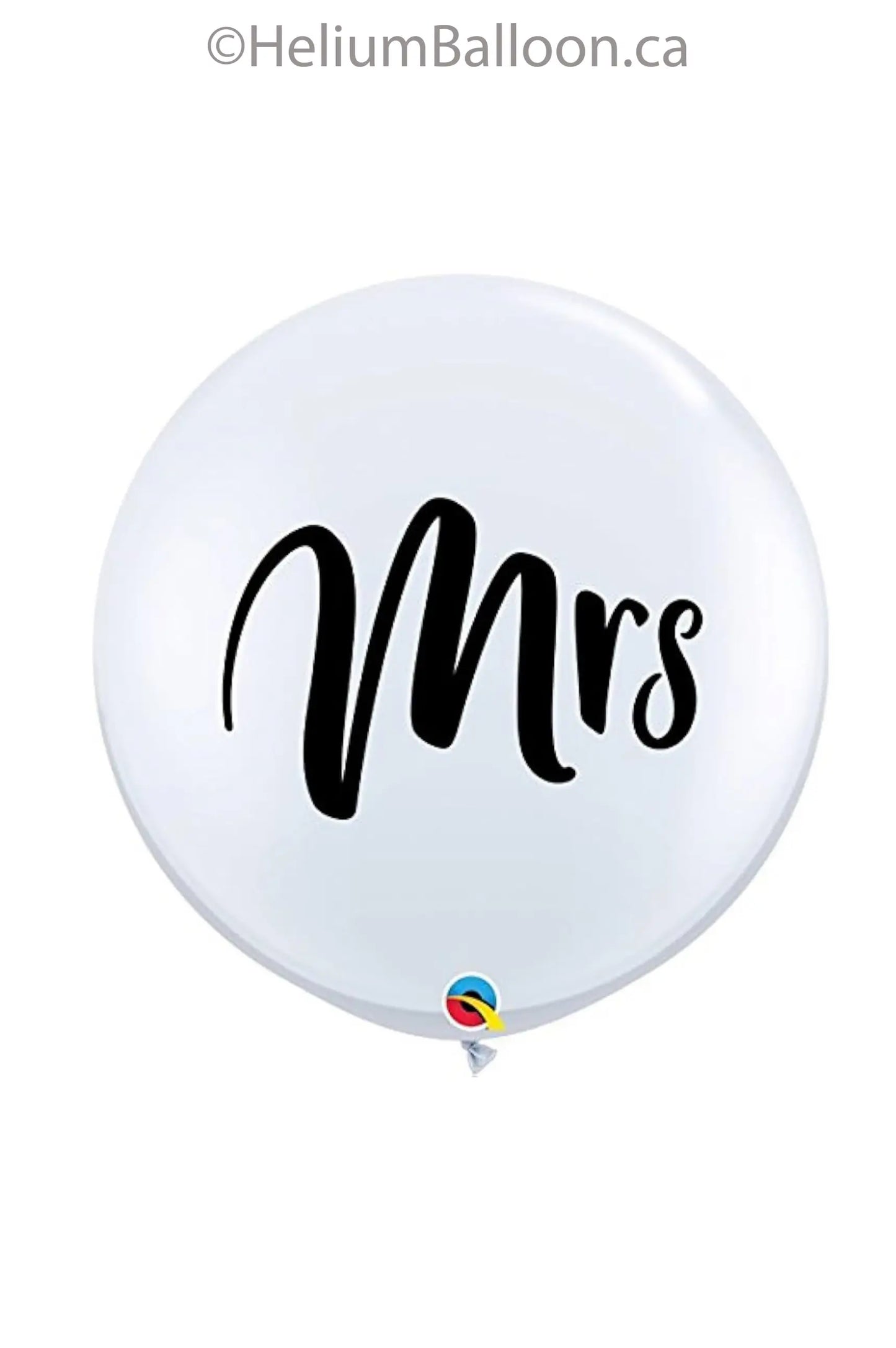 Ballon Mariage Mrs - Blanc et Noir - Ballon Latex 3 pieds