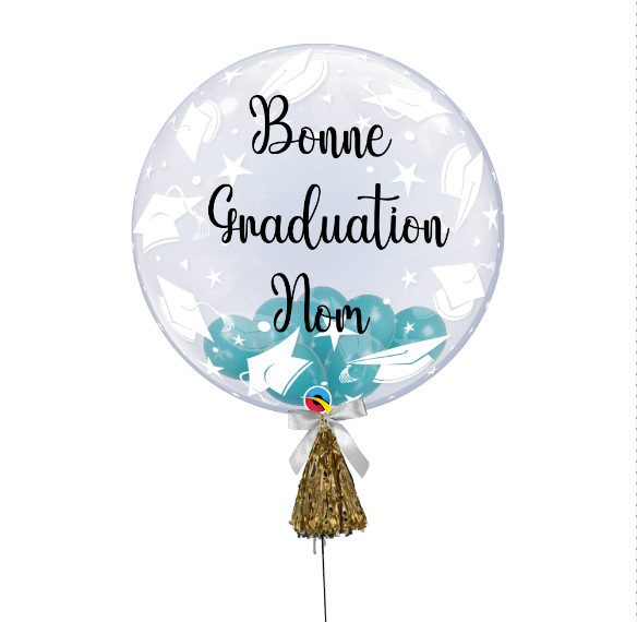 Ballon Chapeaux de Graduation Avec Texte personnalisé - Mini Ballons à l'intérieur (CHOIX DE COULEURS)