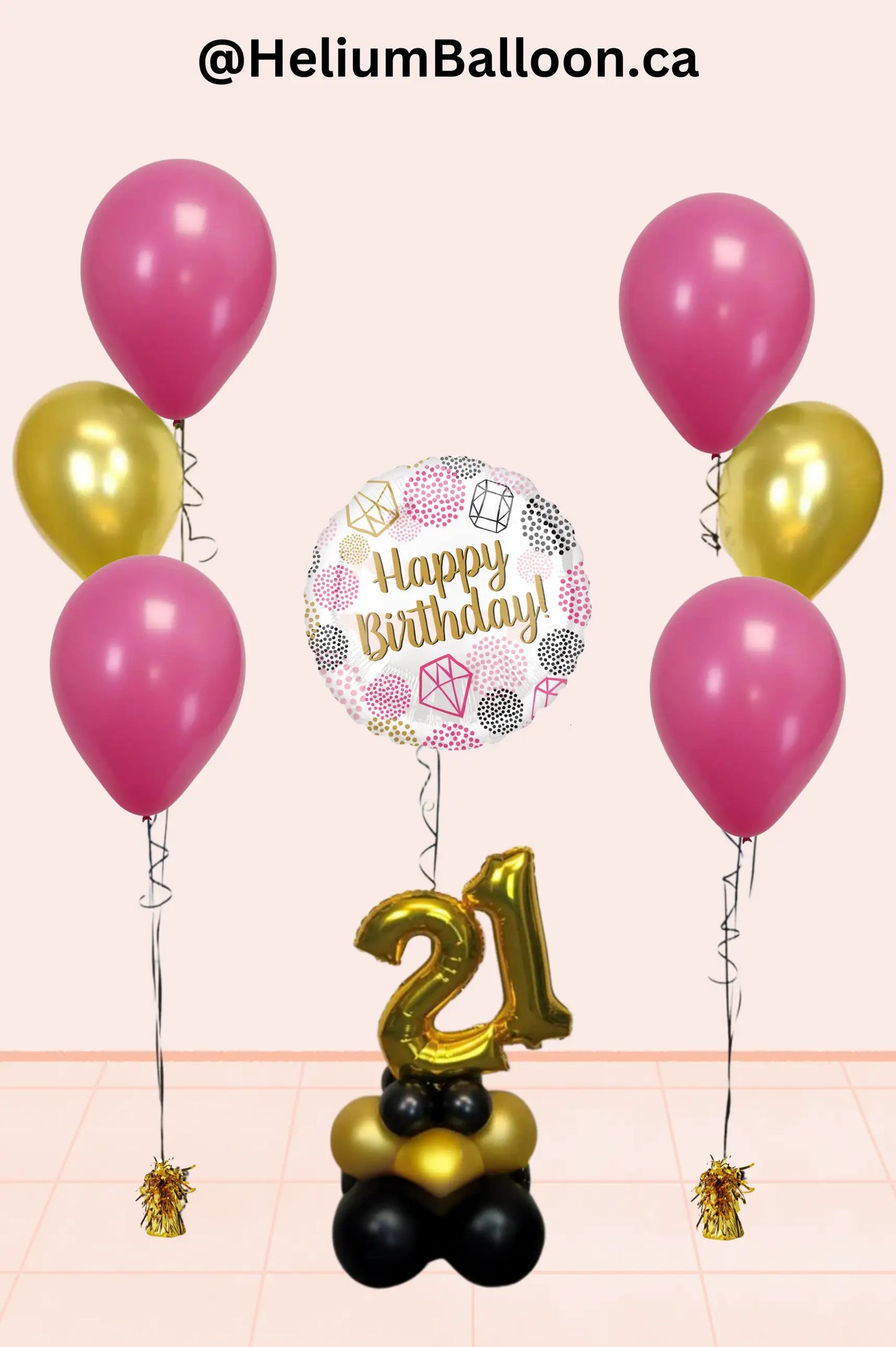 Happy Birthday Balloon Pack - Pick your Colors, Age & Birthday Centrepiece (Age 10 to 99) - HBA