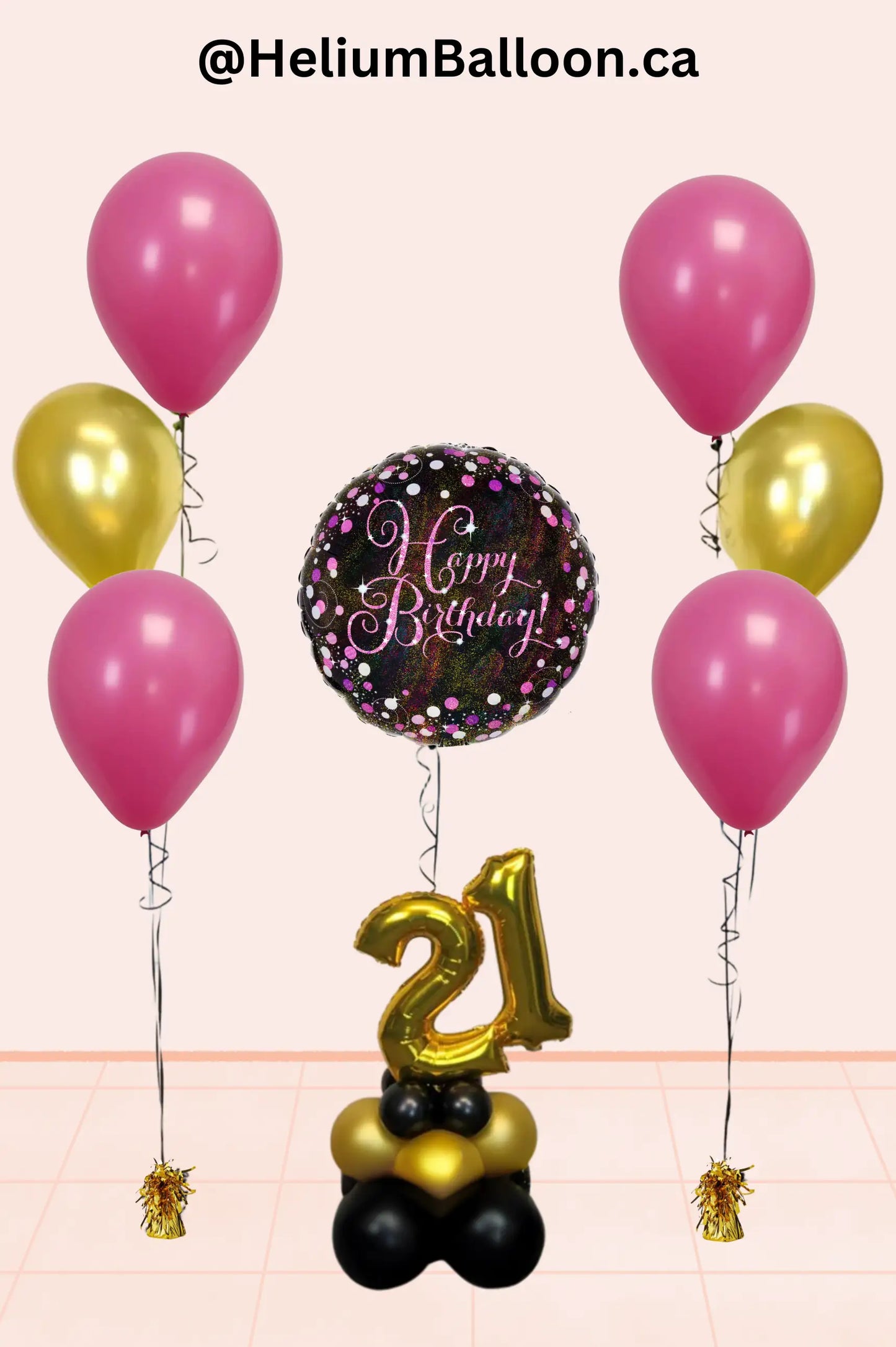Happy Birthday Balloon Pack - Pick your Colors, Age & Birthday Centrepiece (Age 10 to 99) - HBA
