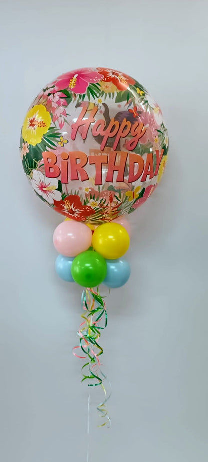 Fête d'anniversaire tropicale à bulles (1 à 9 ans en option)