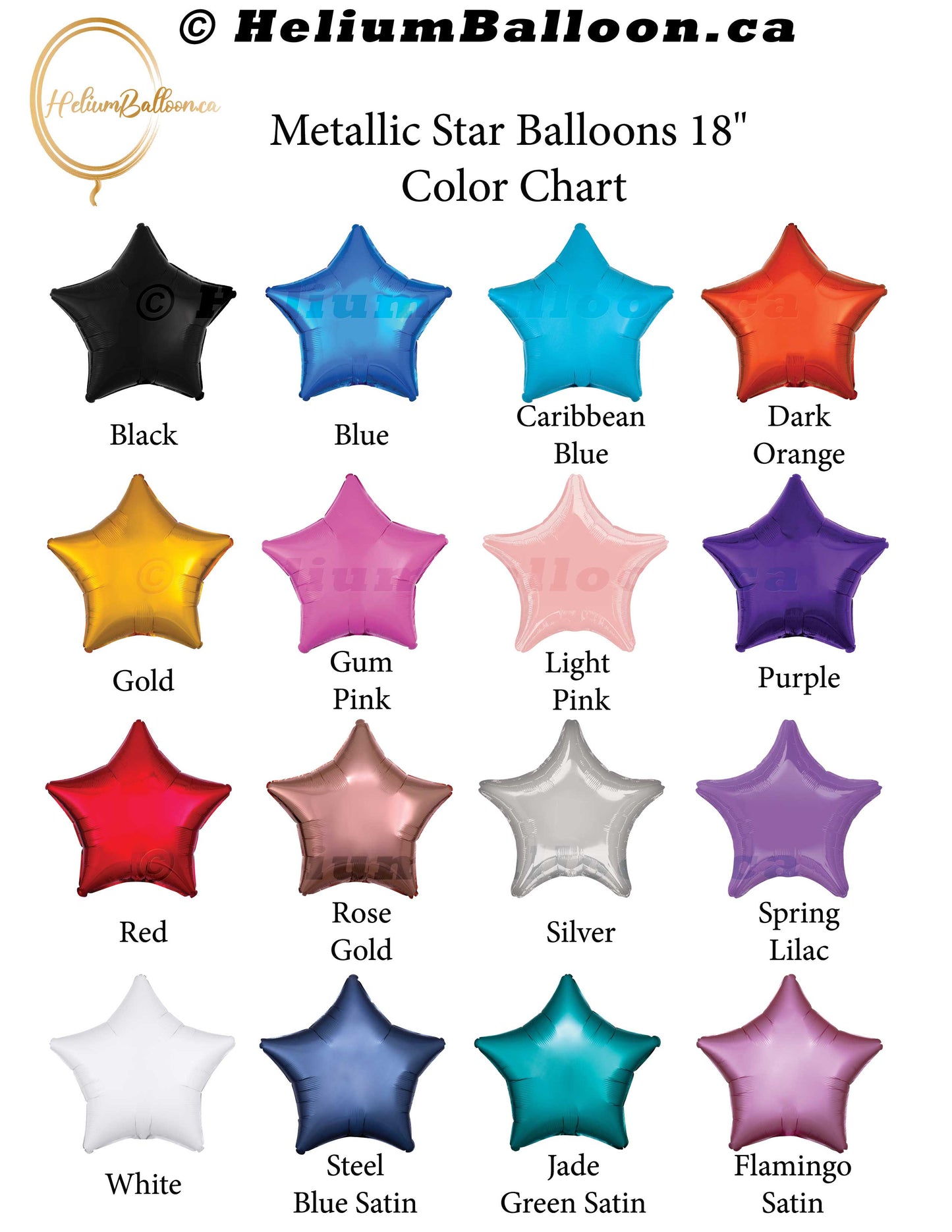 Make Your Own Bouquet Metallic Stars Balloons 18 inches (Color Choice)