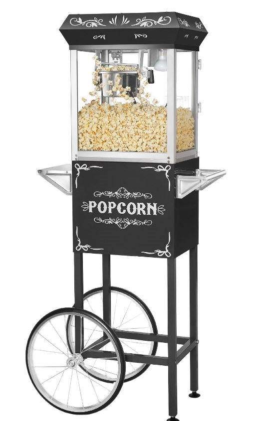 Popcorn Machine Rental (24 hours) With Cart - Black Color