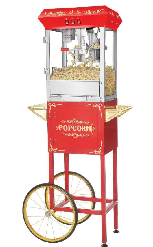 Popcorn Machine Rental (24 hours) with Cart - Red Color