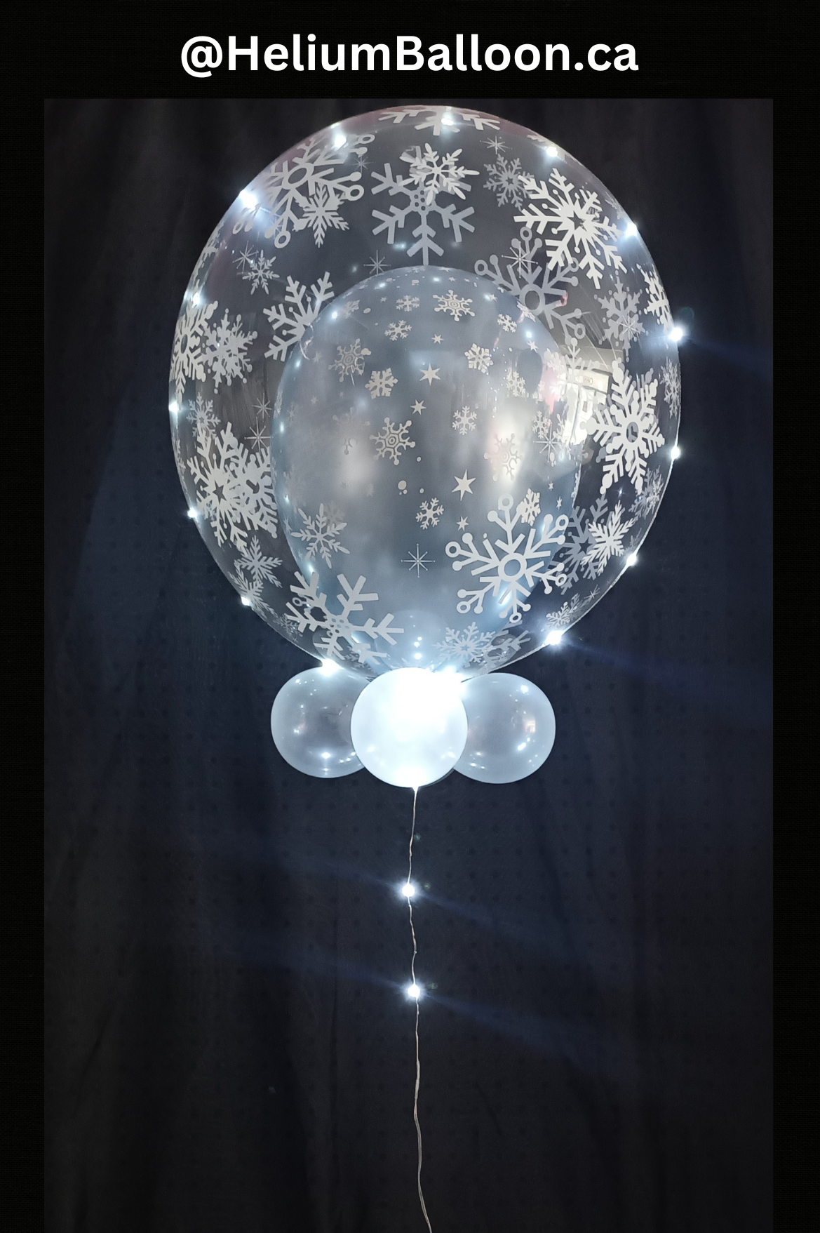 Snow Flakes Balloon LED - White Light Balloon Centrepiece