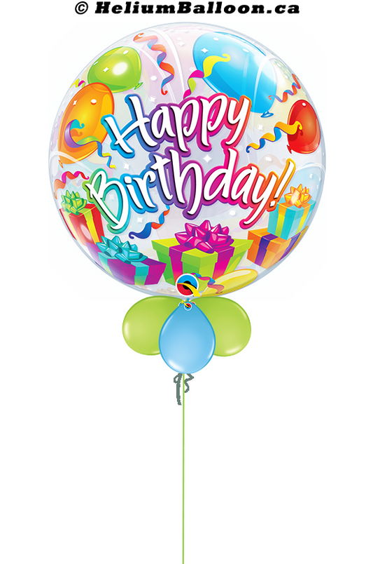 Bubble Happy Birthday Surprise Balloon 22 inches