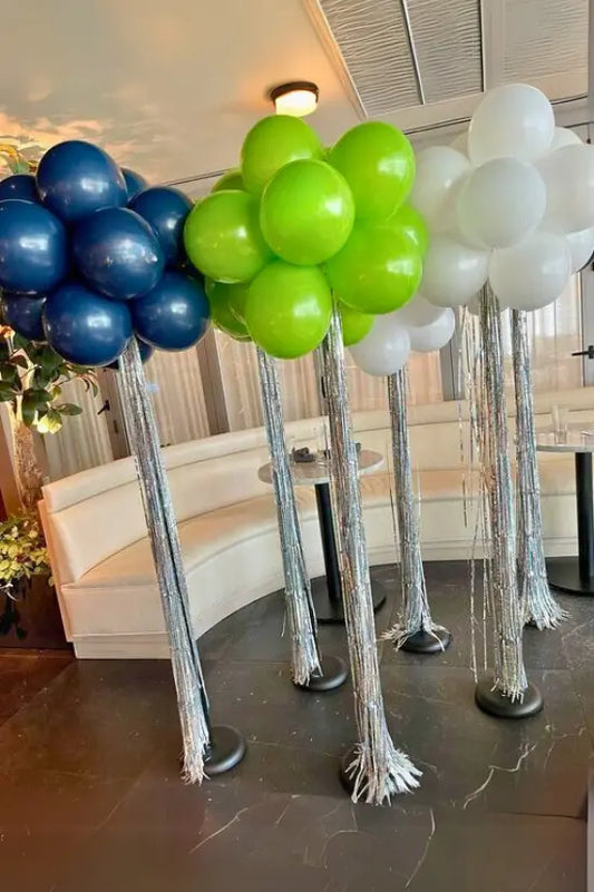 Colonne de Ballons avec Guirlande Métallique - Livraison, Installation et Ramassage de la structure Inclus