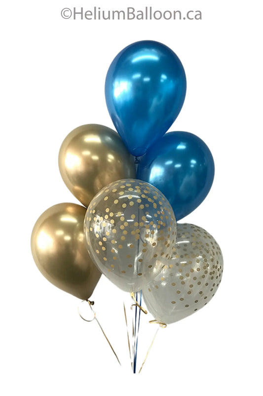 confetti-blue-chrome-gold-helium-balloon-bouquet-Montreal-delivery-Livraison-bouquets-de-ballons-Helium-Montreal