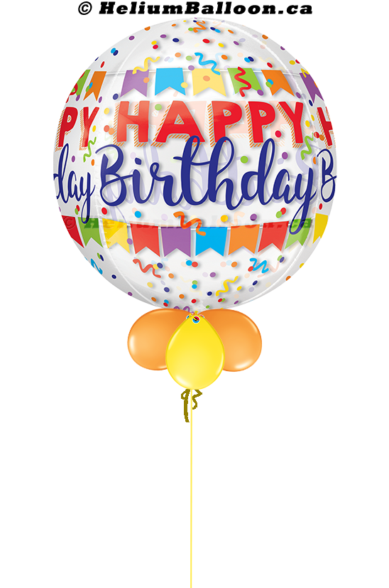 Bannière Joyeux anniversaire - Ballon Orbz 18 (1 à 9 ans en option) –  Helium Balloon Inc.