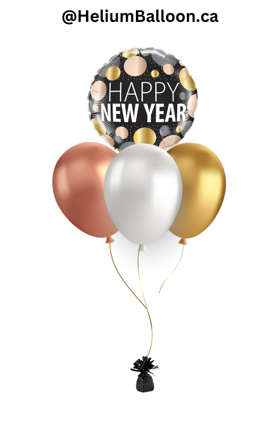 Ballon à pois Happy New Year 18 pouces