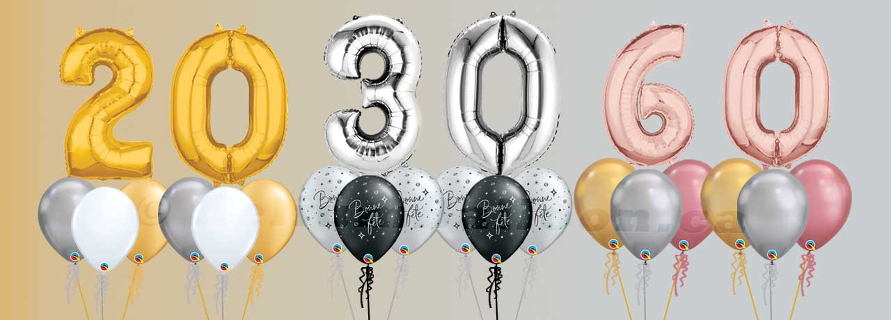 number helium balloon bouquet Montreal Delivery