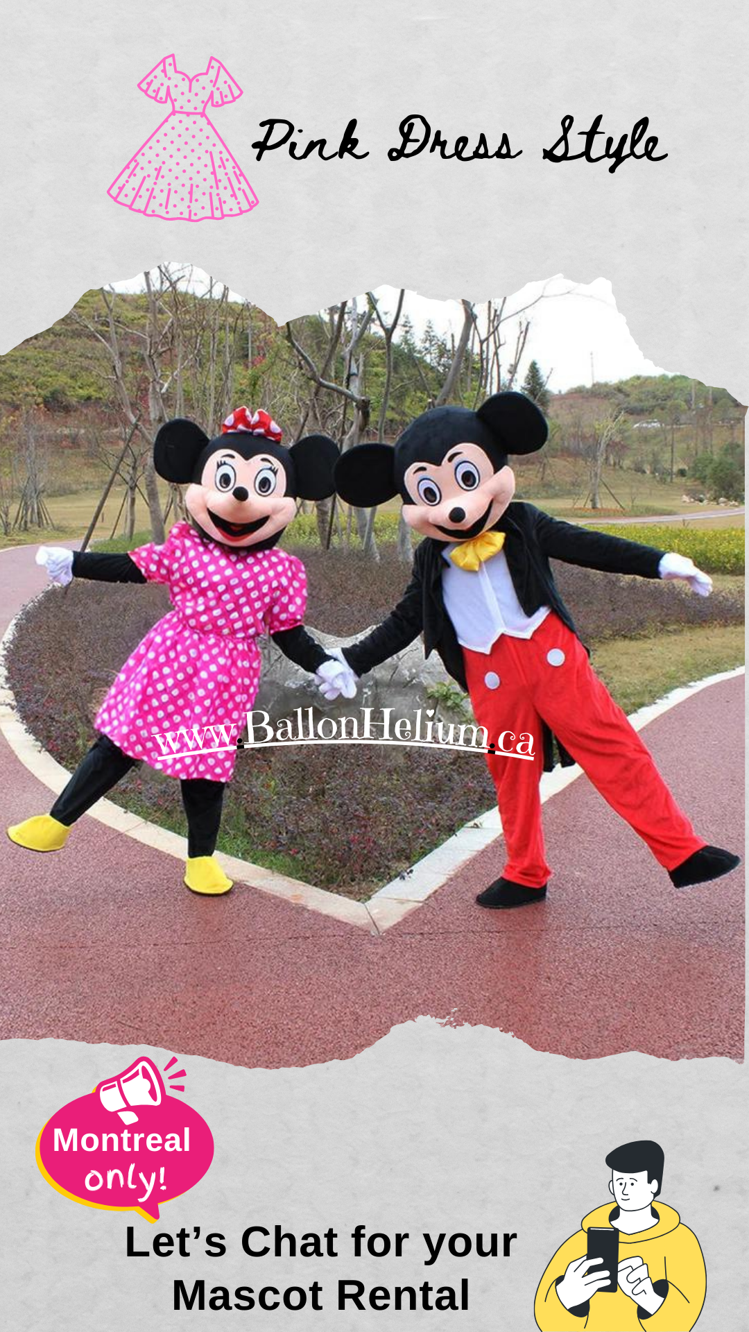 Location Mascotte Mickey & Minnie Mascot Rental Montreal