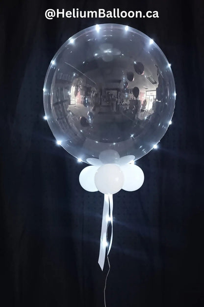 18'' Clear Balloon LED - White Light Balloon Centrepiece