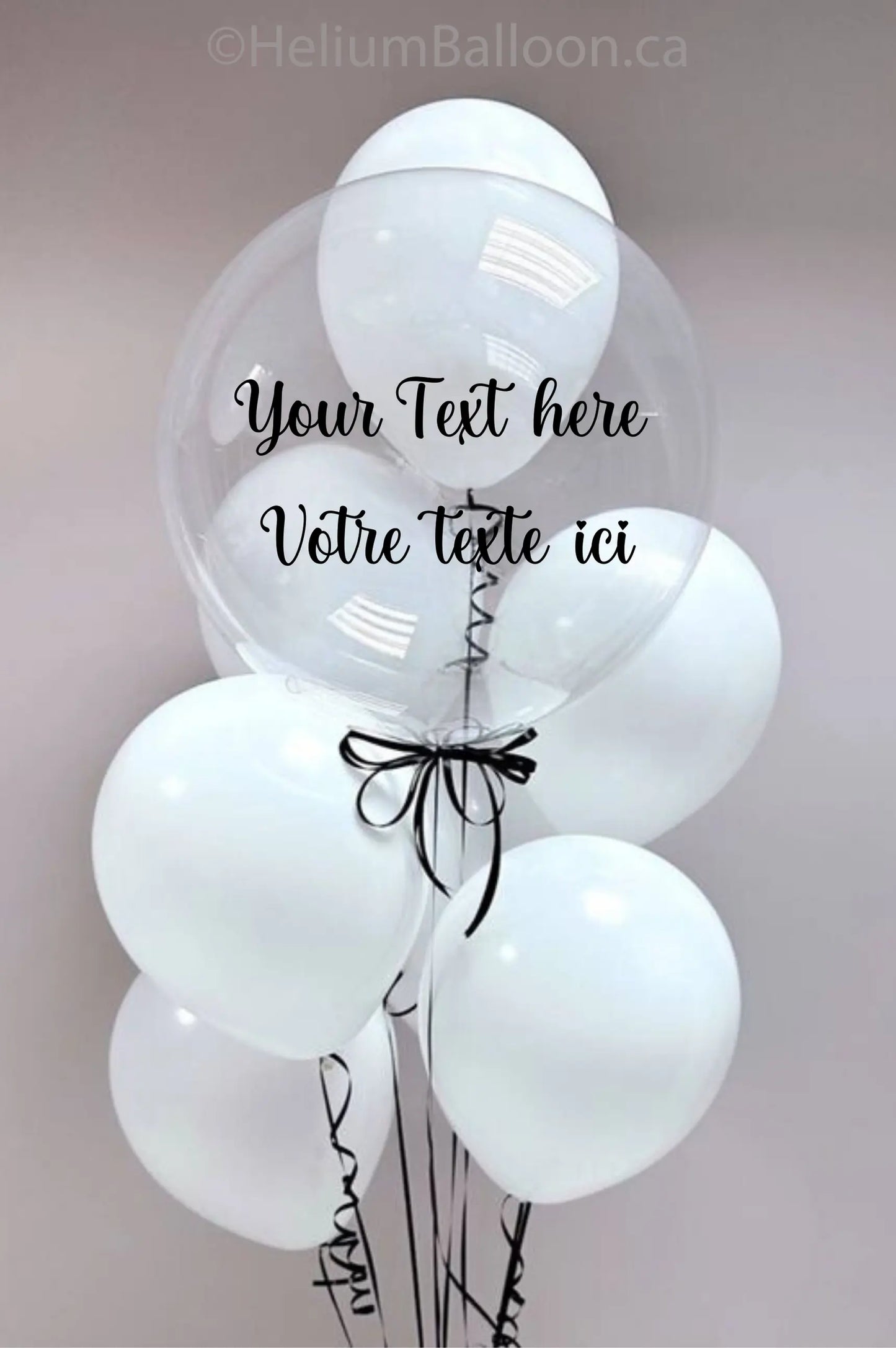 Ballon Transparent Personnalisé avec Votre Texte ou Logo - Forme Ronde