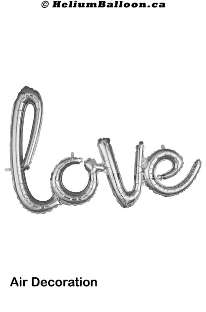 Love Script - Gold / Silver / Rose Gold - Air Filled only