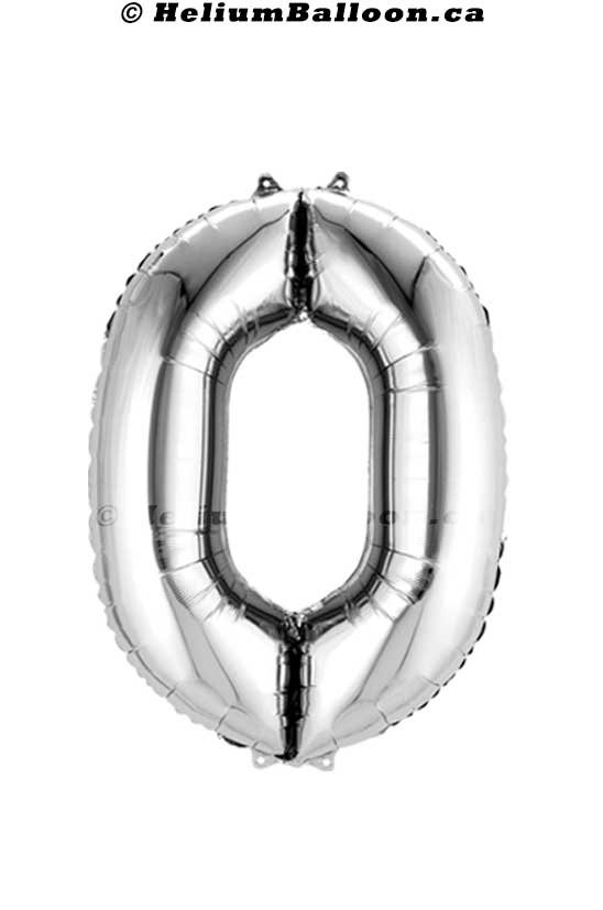 Silver Number Balloon 34" ( Age 0 to 9 )