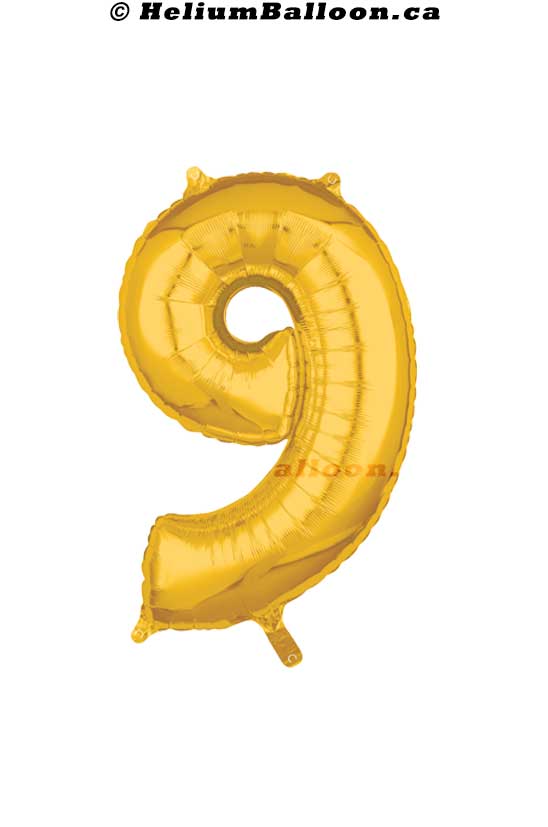 Gold Number Balloon 34" ( Age 0 to 9 )