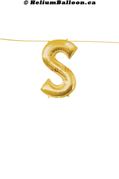 Créez votre propre bannière de ballon/nom/phrase/âge... – Lettres dorées 16 pouces – Rempli d'air uniquement.