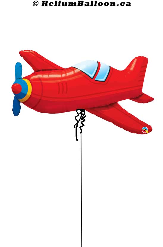 Super shape Red Vintage Airplane Balloon 36"