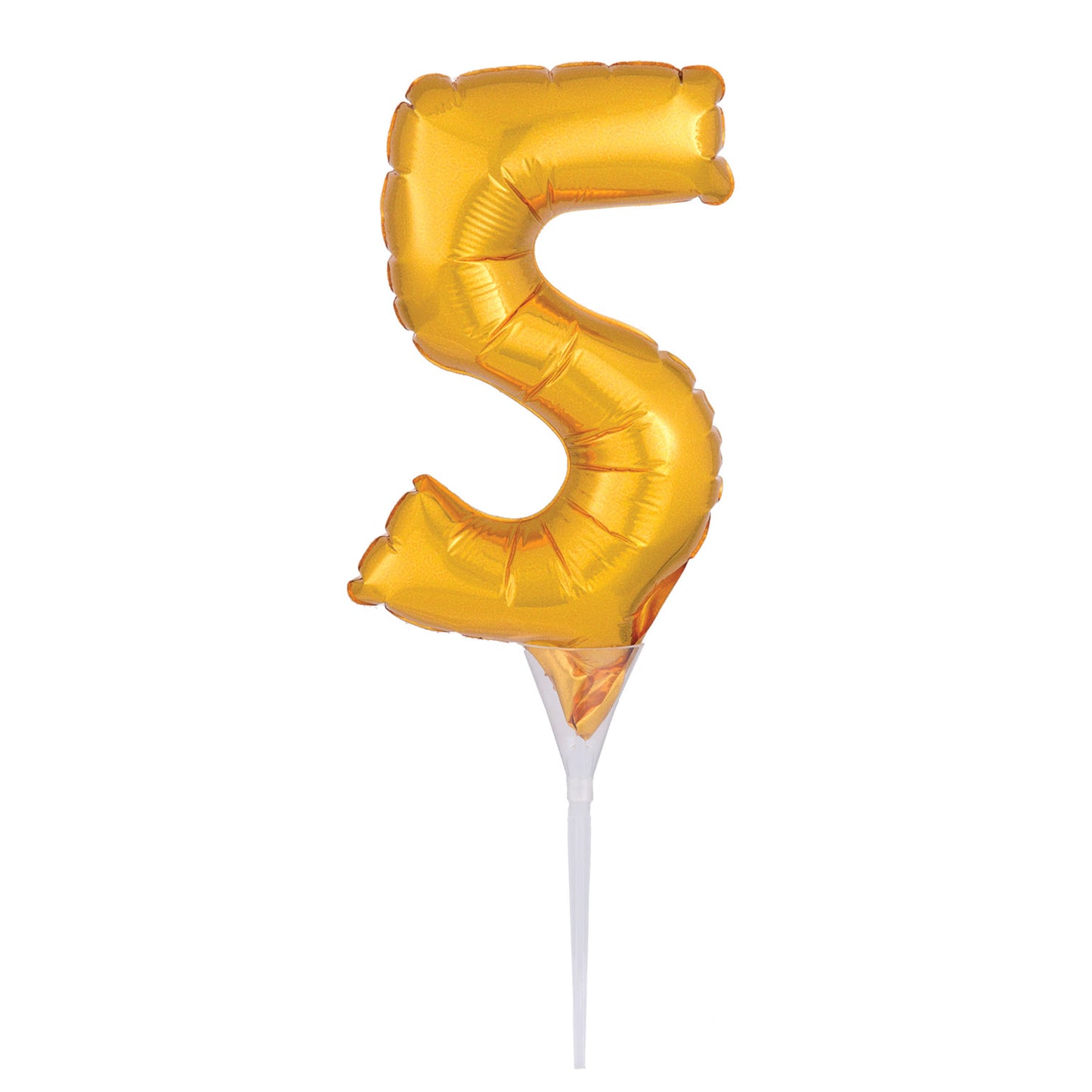 Cake Picks Number Gold Micro Foil Balloon 6"/15cm ( Age 0 to 9 )