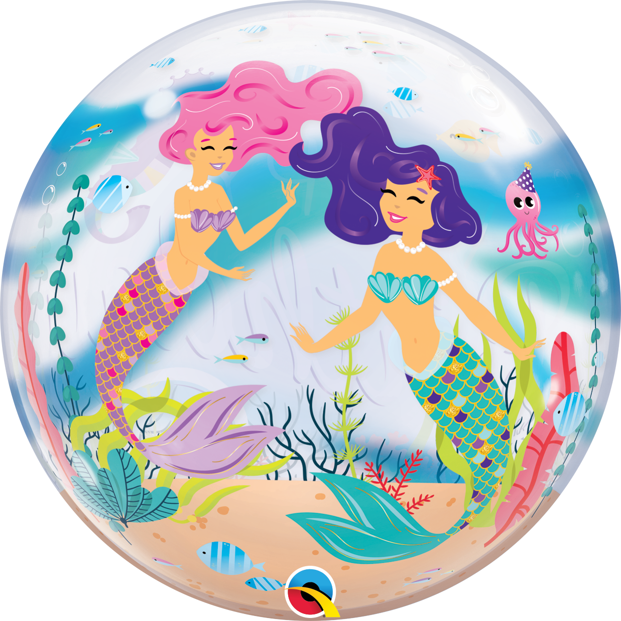 Bubble Happy Birthday Mermaid 22 pouces (1 à 9 ans en option)