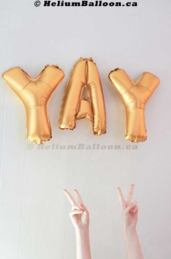 YAY gold balloon banner _  Delivery baloon montreal