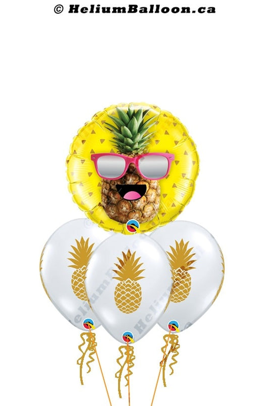 Cool Pineapple helium balloon Montreal delivery Helium balloons bouquets Montreal