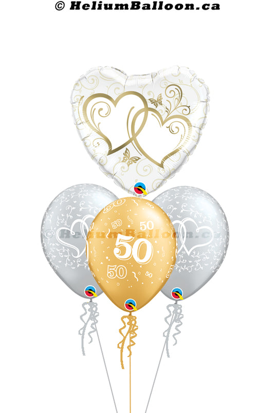 Bouquet Wedding 50th Anniversary Gold Hearts
