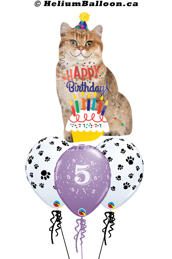 Bouquet Super Cat Birthday ( Age 1 to 90 or Happy Birthday or Bonne Fête)