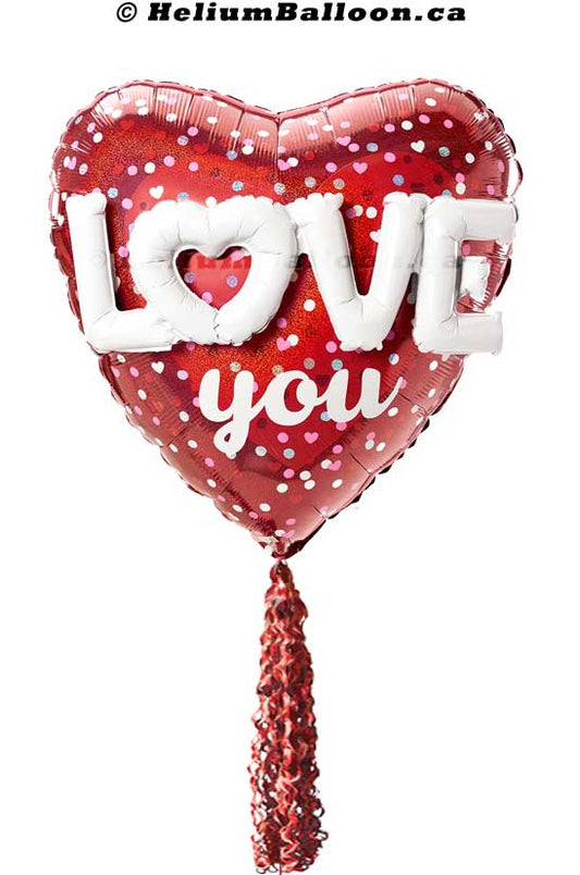 Love You Heart Super Shape Balloon 30 inches