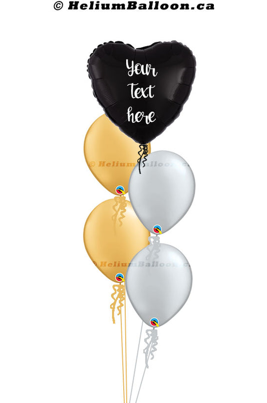 Personalized Balloon Bouquet - Heart Metallic Balloon 17'' ( Colors Available )