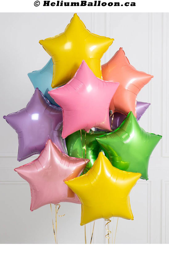 Bouquet_balloons_metallic_Star_18_inches_helium_balloon_Montreal_delivery-Livraison_bouquets_de_ballons_Helium_Montreal
