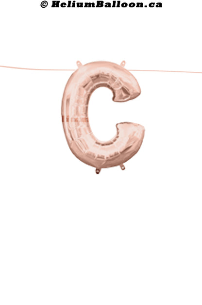 Make Your Own Balloon Banner / Name / Phrase... - Rose Gold Letters 16" - Air Filled Only