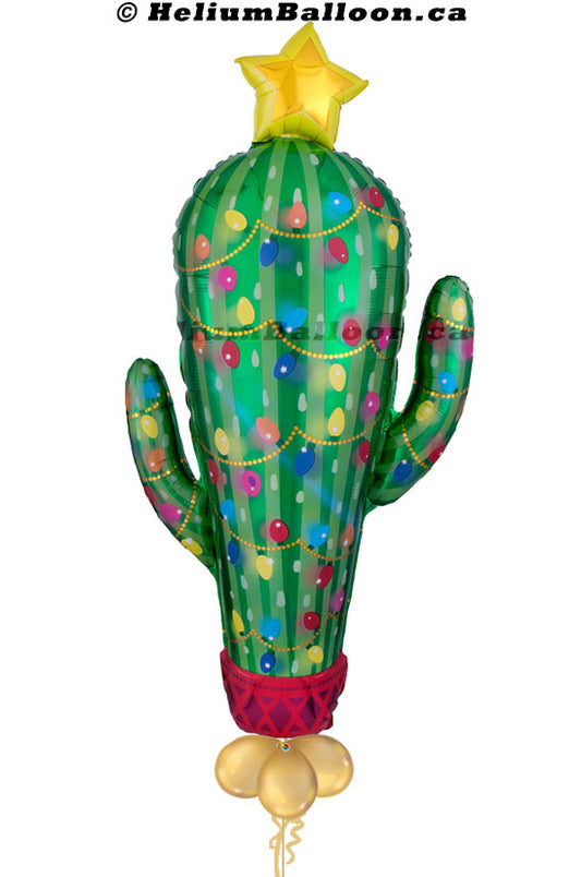 Cactus-Christmas-Tree-helium-balloon-Montreal-delivery-Livraison-bouquets-de-ballons-Helium-Montreal-Cactus-Arbre-Noel