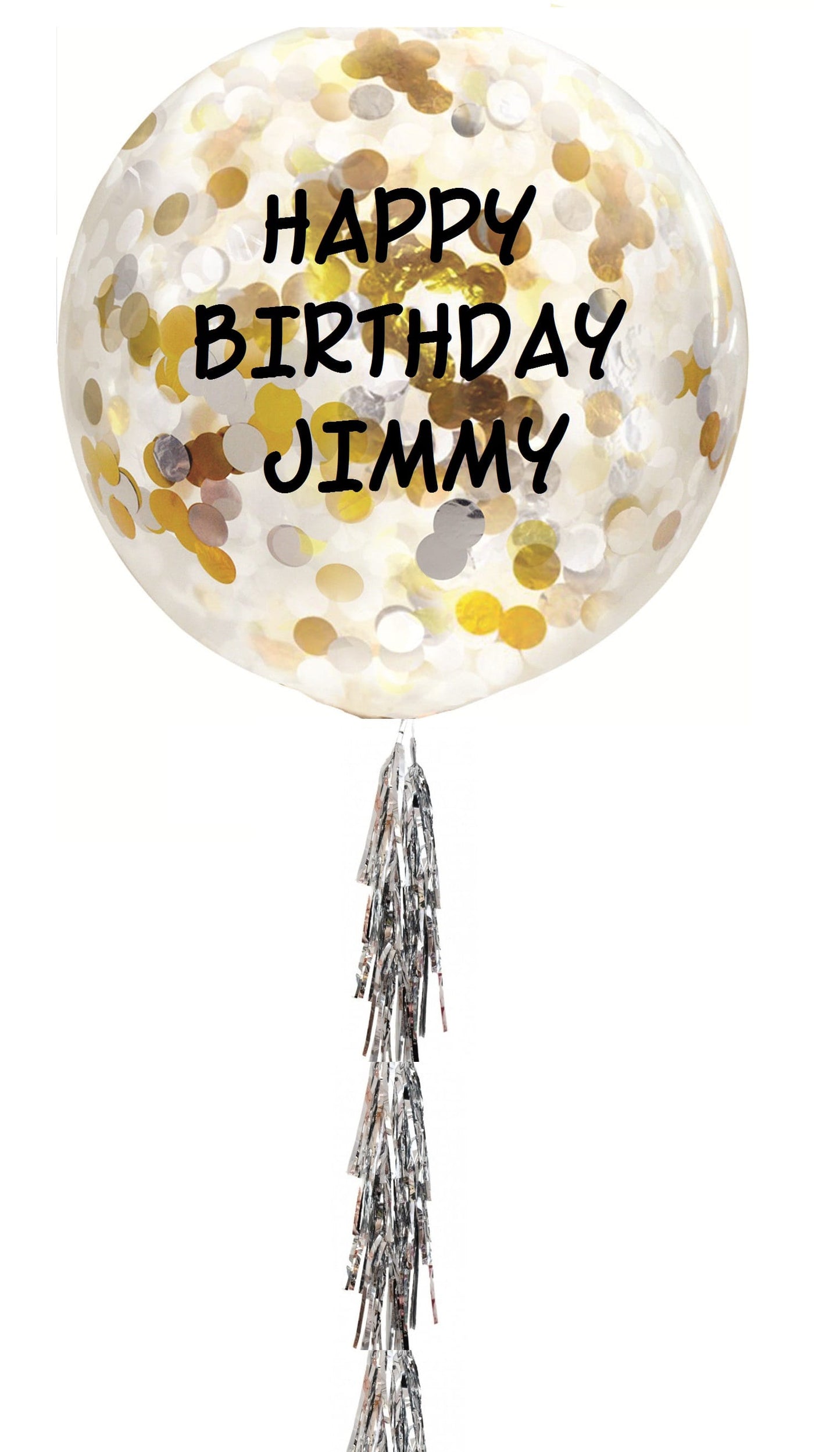 Personalized Clear Balloon (B) - Confettis 34" With Tassel