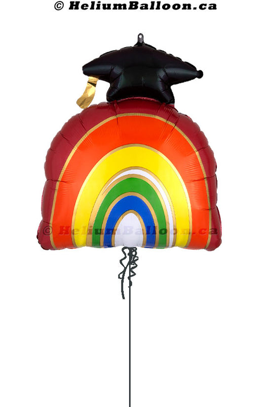 Funny Rainbow Graduation Balloon Super Shape 23"
