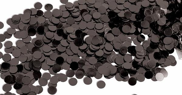 Metallic Round Confetti Dots - Black 8 oz