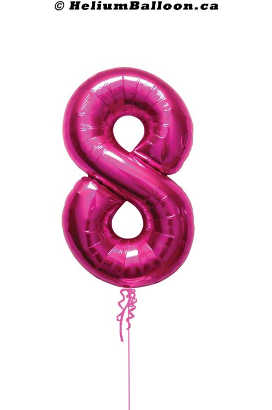 Number-8-fushia-helium-balloon-Montreal-delivery-Livraison-bouquets-de-ballons-Helium-Montreal-chiffre-8-fushia