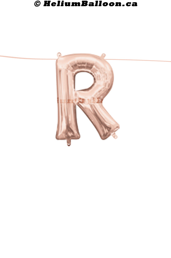 Créez votre propre bannière de ballon / nom / phrase... - Lettres en or rose 16" - Rempli d'air uniquement